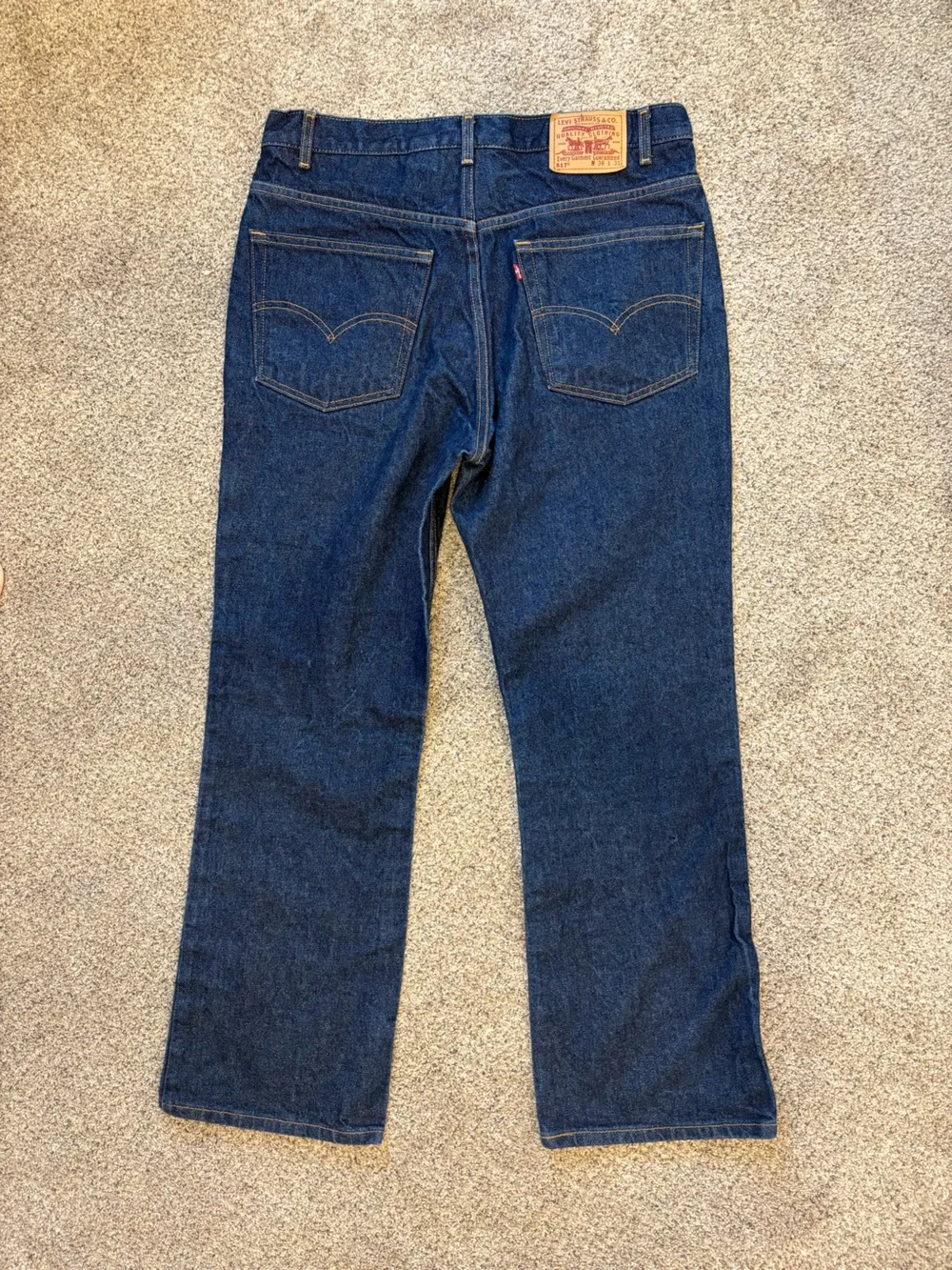 Levis Jeans 517 Mens 38x31 Dark Blue Bootcut Denim Rodeo Cowboy Western NWOT